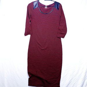 Route 66 Long Casual Dress With Faux Leather Trim